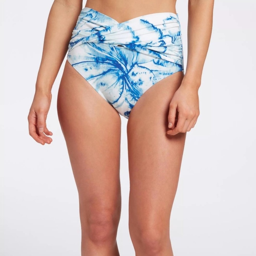 CALIA NWT wrap front high rise bikini bottom size: S